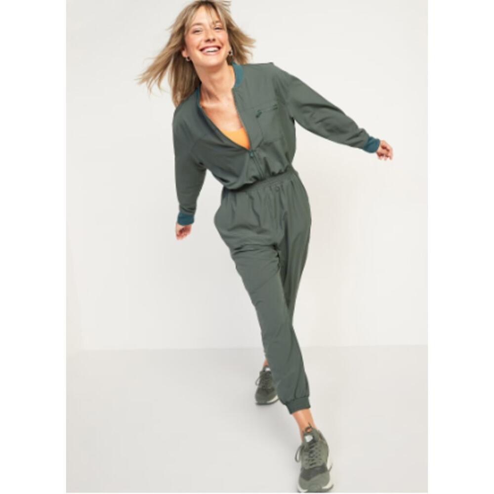 Old Navy Jumpsuit Womens Large Boiler Active Workout Athleisure Sporty Lounge